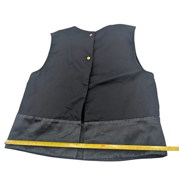 Everlane Women’s Sleeveless Vest Satin Bottom Panel & Gold Snap Buttons Size 4 - Picture 2 of 12